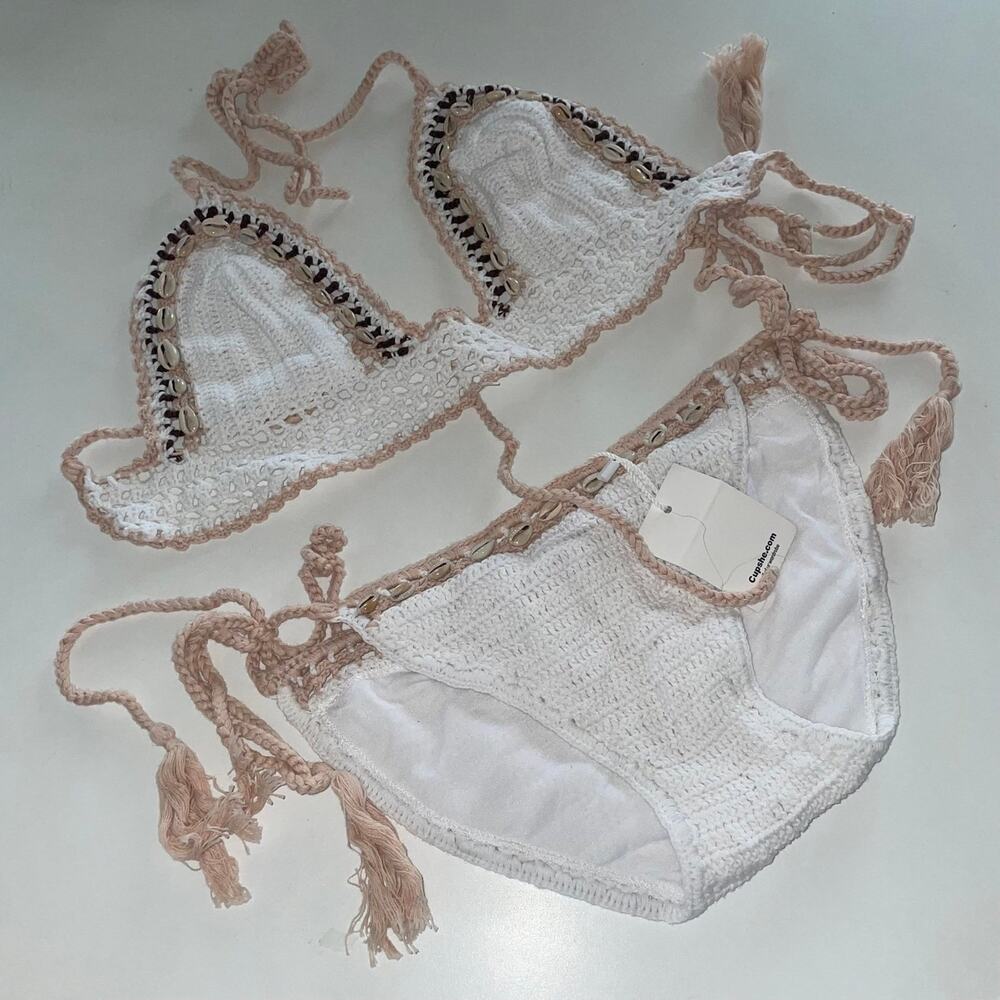 Cupshe Bikini Crochet Knitted Sea Shell 2 Piece Bikini (0376)